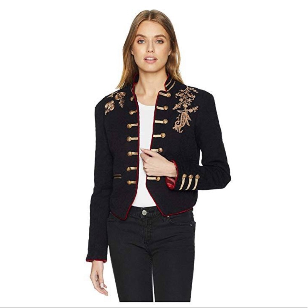 Free People Black Lauren Band Jacket